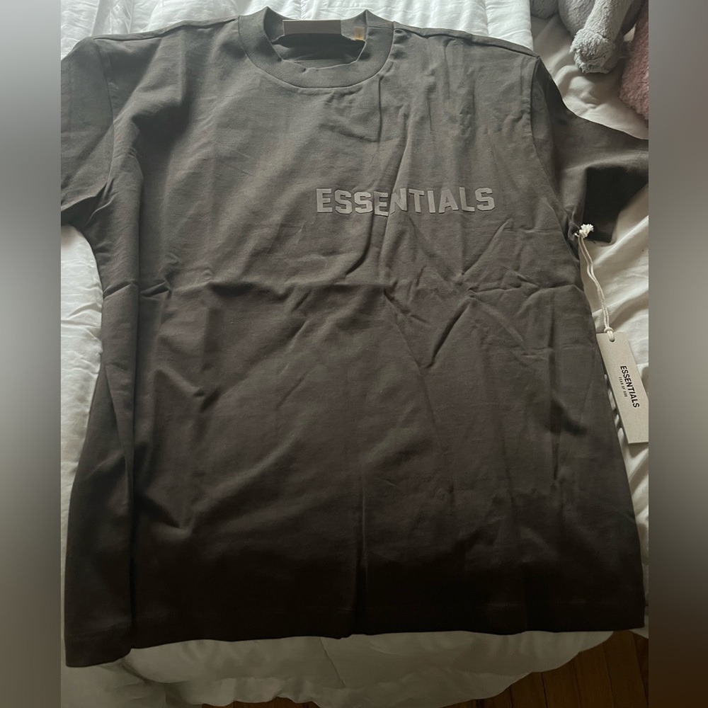 Essentials Brown Short Sleeve Tee Classic Crew Neck